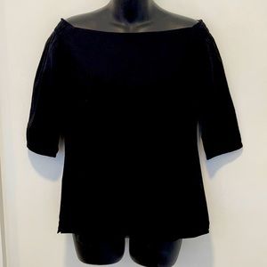 Theory Black Top with Ruching Size Small